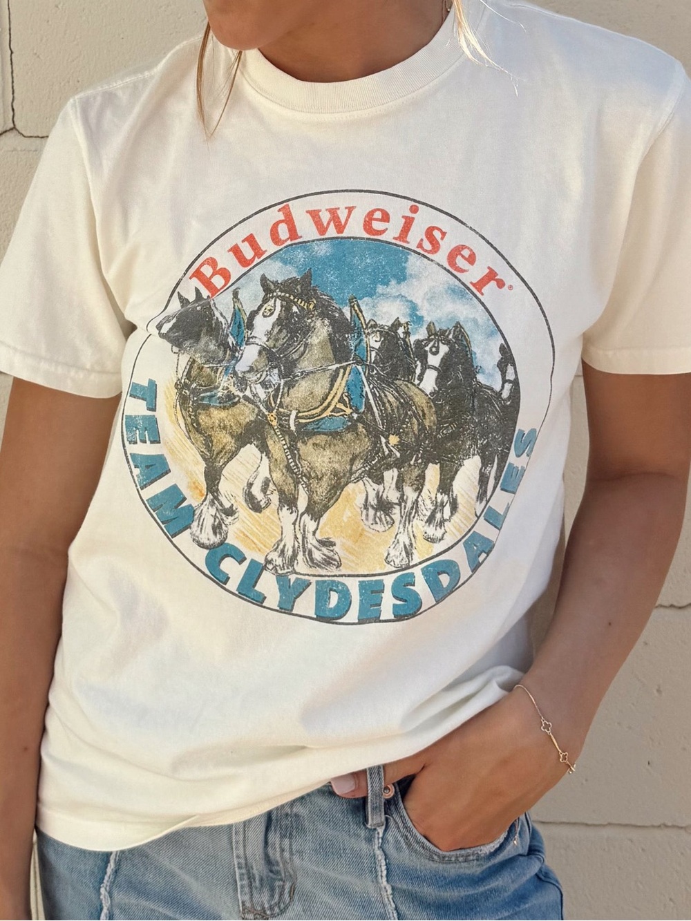 Budweiser Team Clydesdales graphic t-shirt organic cotton Tee size small NWT $89